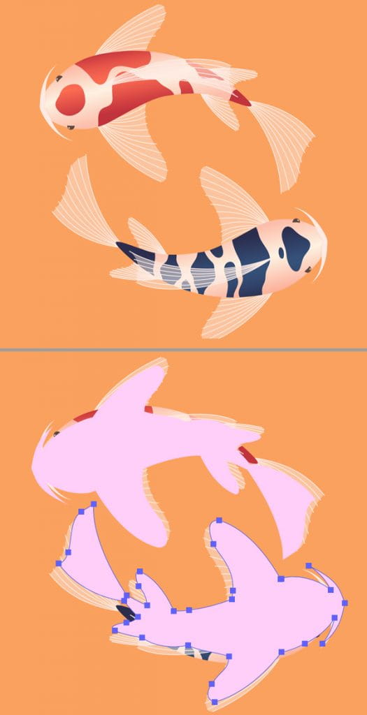 AI绘制彩色锦鲤鱼插图(12) AI绘制彩色锦鲤鱼插图(12)