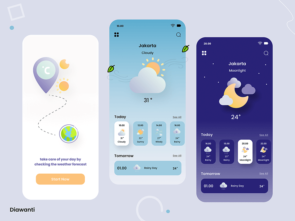 图片[1]-天气App Ui界面设计-Deise