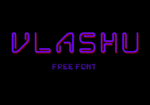 VLASHU-霓虹效果独特时尚的英文字体-经验灵感