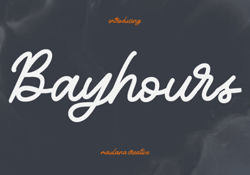 Bayhours 手写脚本字体-经验灵感