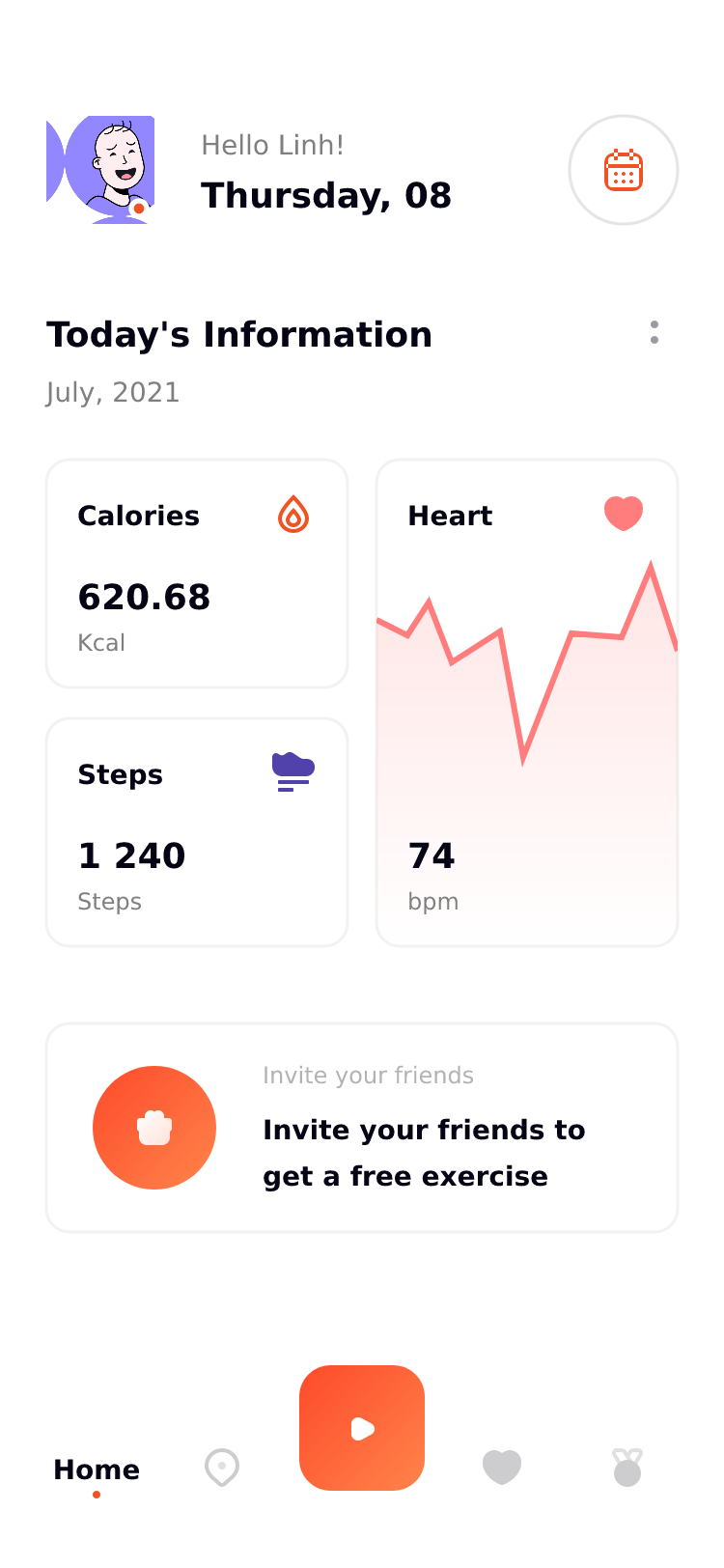 CaFit运动健身锻炼应用App Ui界面插图1