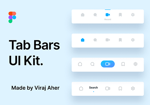 一组明暗双色 Tab Bars 设计模板