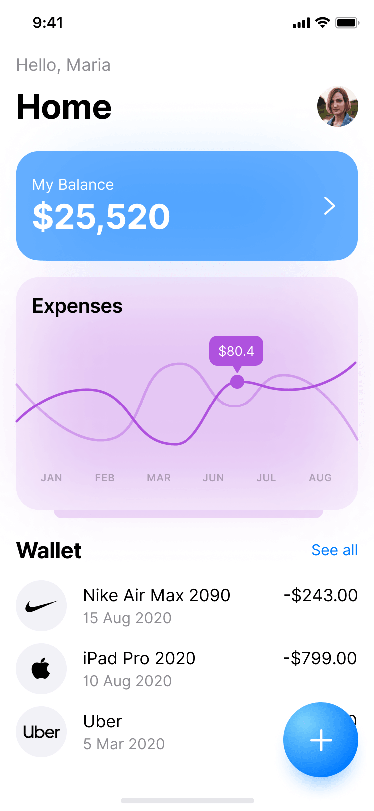 Expenio个人钱包支付信息App Ui界面插图2