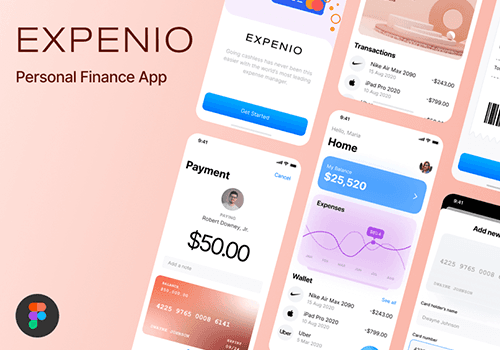 Expenio 个人财务支付信息 App Ui 界面