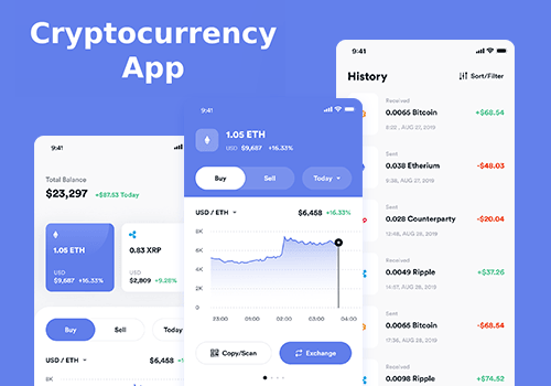 Cryptocurrency金融数字虚拟货币应用App Ui界面-得设创意-Deise