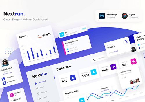 Nextrun金融网站后台管理模板-经验灵感