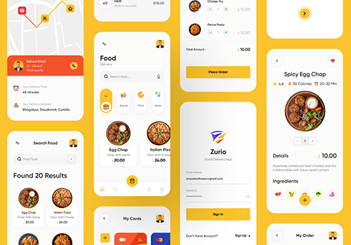 Zurio美食外卖预订App Ui界面-经验灵感