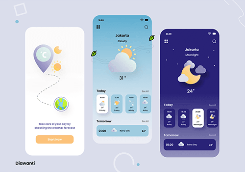 天气气候应用App Ui界面-经验灵感