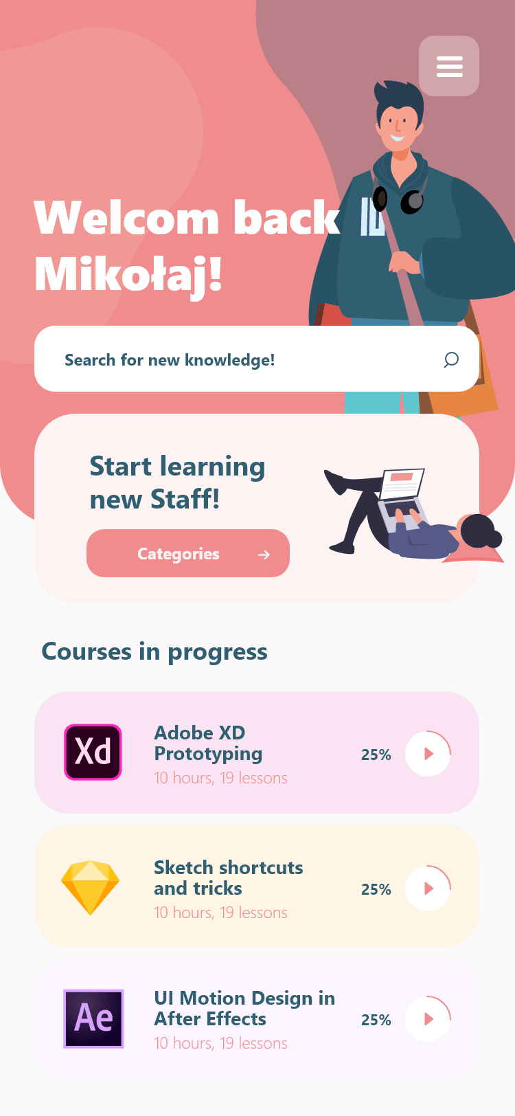 E-Learning-在线教育学习培训平台APP UI界面插图
