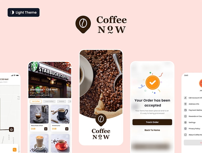 Coffee Now-在线咖啡外卖APP UI套件插图1