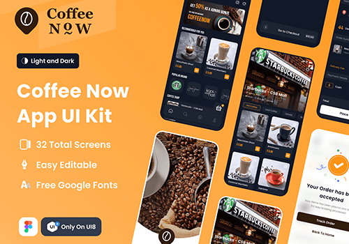 Coffee Now-在线咖啡外卖APP UI套件-得设创意-Deise