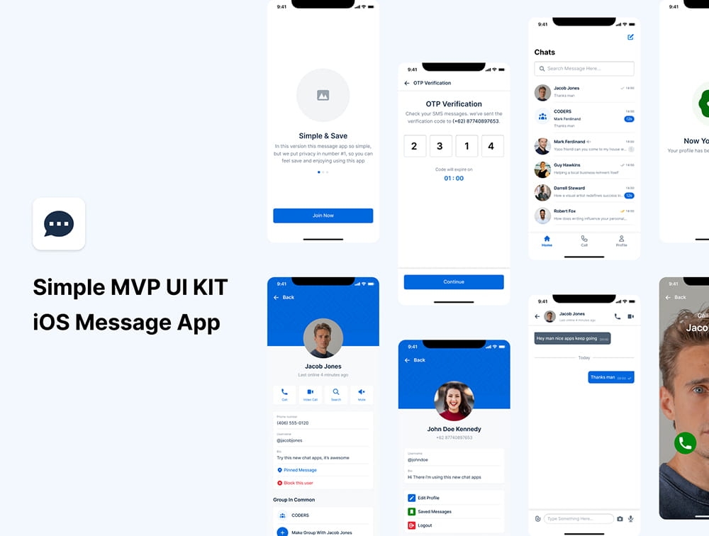 图片[1]-MVP消息通讯应用程序UI KIT套件-经验灵感