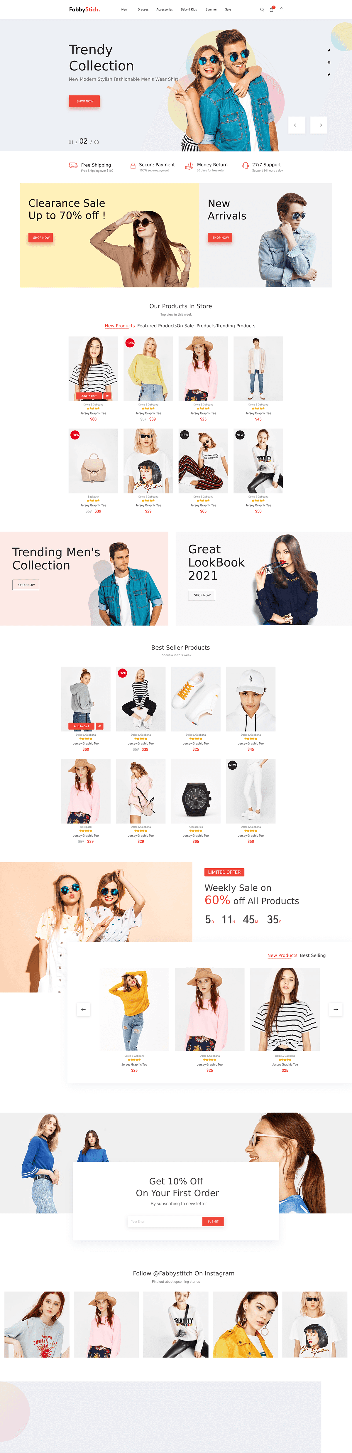 FabbyStitch时尚服装电商网页模板插图