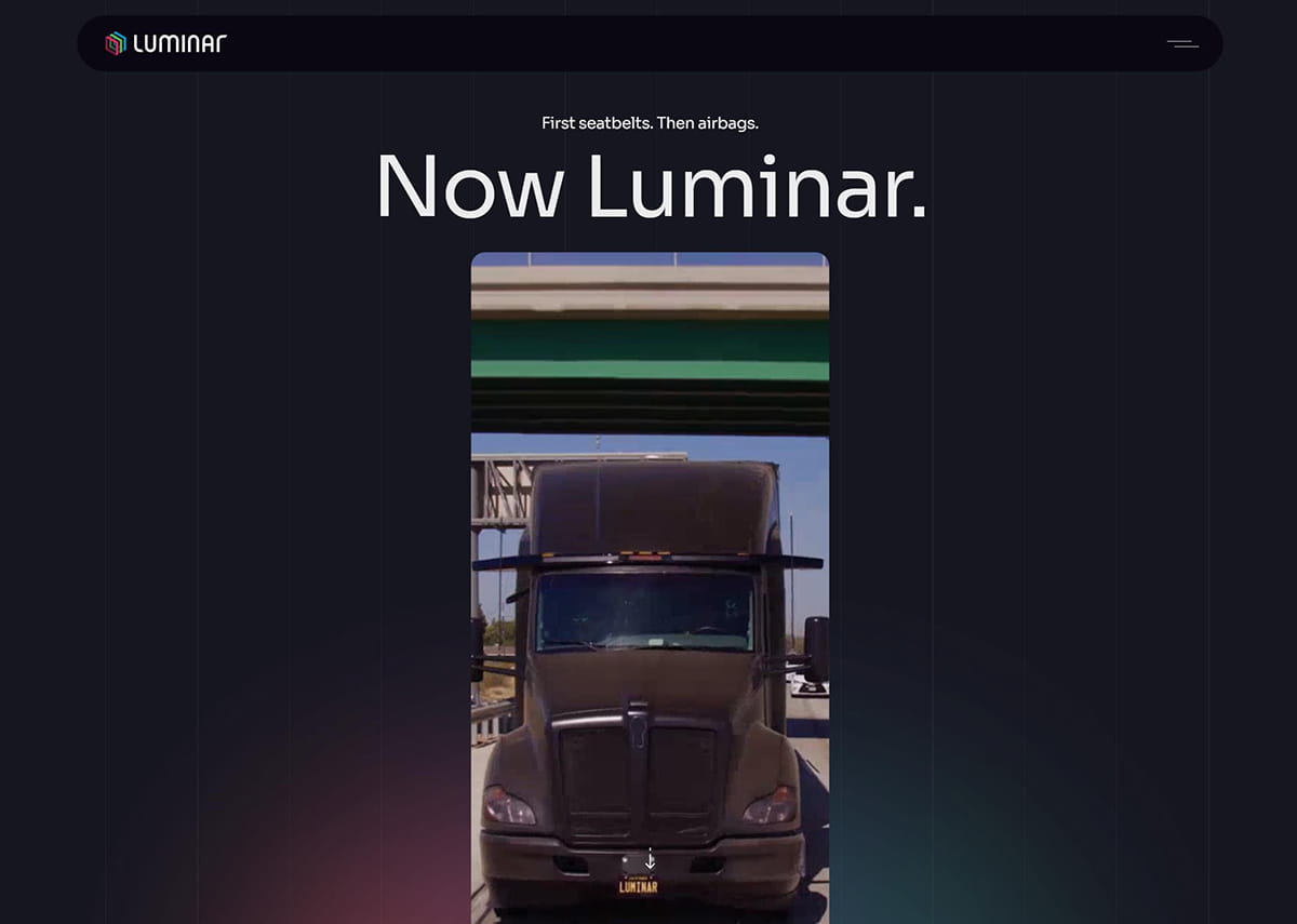 Luminar汽车技术公司网站插图