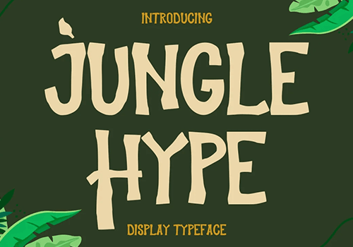 Jungle Hype创意趣味艺术英文字体-得设创意-Deise