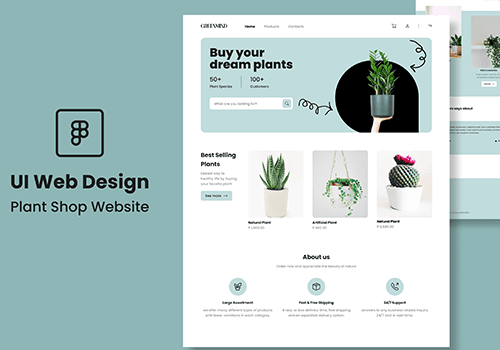 绿植商店电子商务网页模板-得设创意-Deise