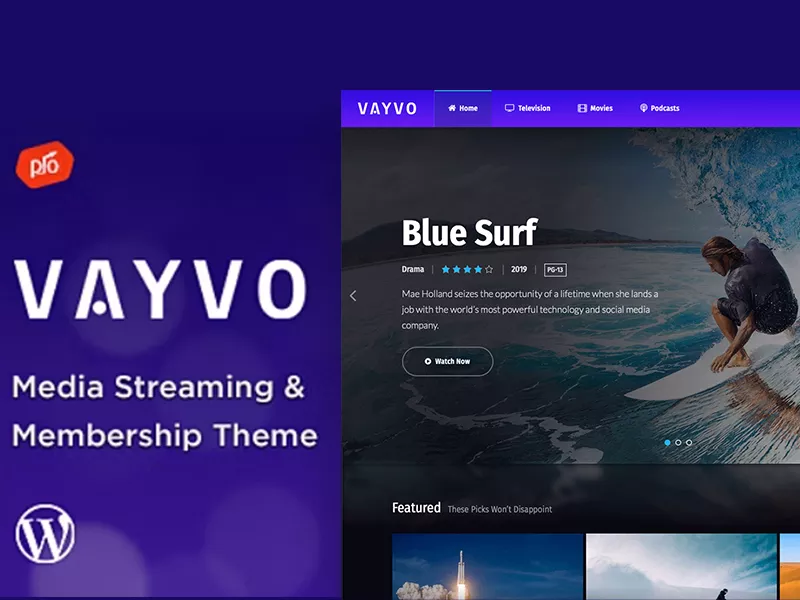 Vayvo – 音频和视频流媒体 WordPress 主题-得设创意