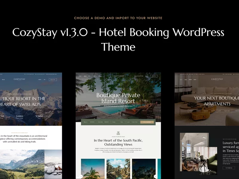 CozyStay – 酒店预订WordPress主题-得设创意
