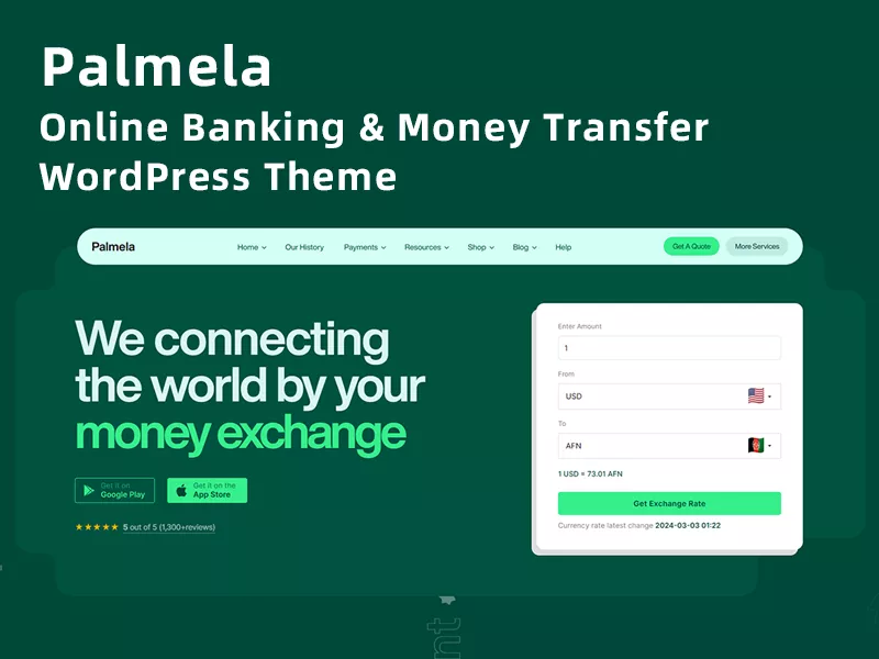 Palmela – 网上银行和汇款 WordPress 主题-得设创意