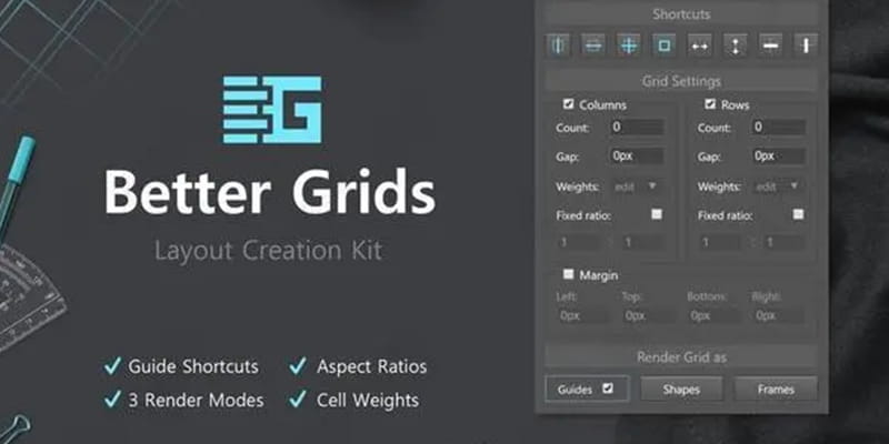 PS汉化插件！Better Grids 1.1.0 网格辅助线神器！-得设创意