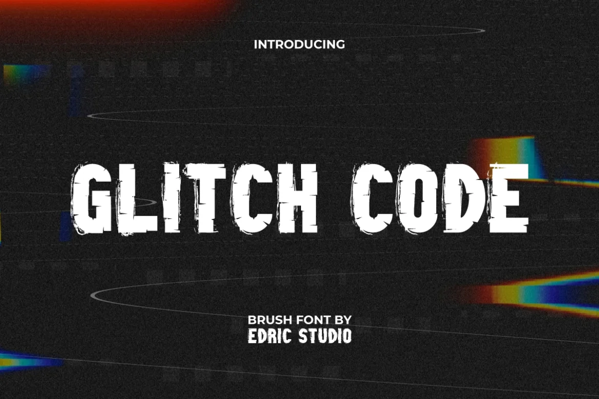 Glitch Code Font！故障效果创意英文字体-得设创意